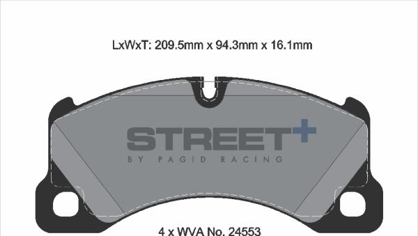 PAGID Racing T8077SP2001 - Тормозные колодки, дисковые, комплект abcparts.ee