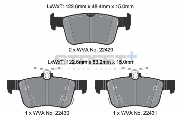 PAGID Racing T8237SP2001 - Тормозные колодки, дисковые, комплект abcparts.ee