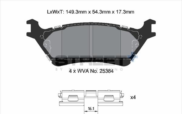 PAGID Racing T8220SP2001 - Тормозные колодки, дисковые, комплект abcparts.ee