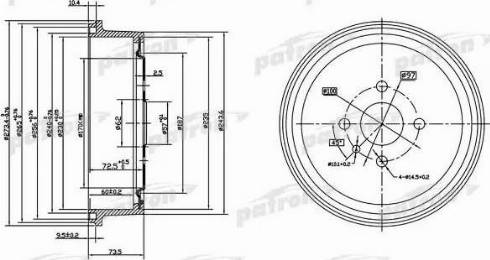 Patron PDR1122 - Тормозной барабан abcparts.ee