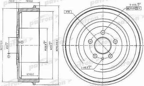 Patron PDR1223 - Тормозной барабан abcparts.ee
