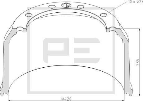 PE Automotive 046.424-00A - Тормозной барабан abcparts.ee