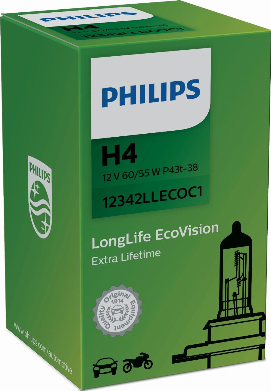 PHILIPS 12342LLECO - Лампа накаливания, фара дальнего света abcparts.ee