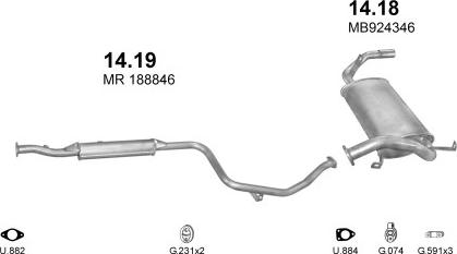 Polmo POLMO00442 - Система выпуска ОГ abcparts.ee