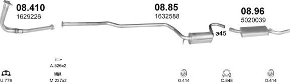 Polmo POLMO00670 - Система выпуска ОГ abcparts.ee