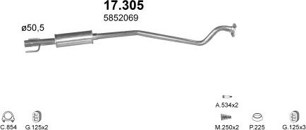Polmo POLMO01055 - Система выпуска ОГ abcparts.ee