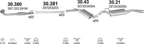 Polmo POLMO01891 - Система выпуска ОГ abcparts.ee