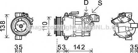 Prasco BWK393 - Компрессор кондиционера abcparts.ee