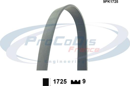 Procodis France 9PK1725 - Поликлиновой ремень abcparts.ee