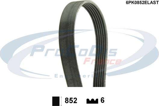 Procodis France 6PK0852ELAST - Поликлиновой ремень abcparts.ee