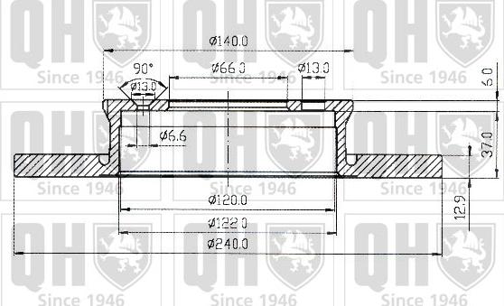 Quinton Hazell BDC3470 - Тормозной диск abcparts.ee