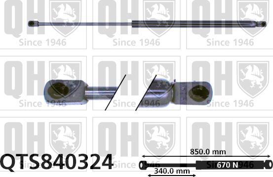 Quinton Hazell QTS840324 - Газовая пружина, упор abcparts.ee