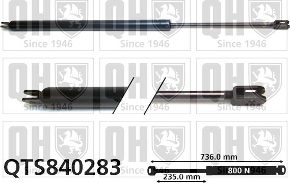 Quinton Hazell QTS840283 - Газовая пружина, упор abcparts.ee