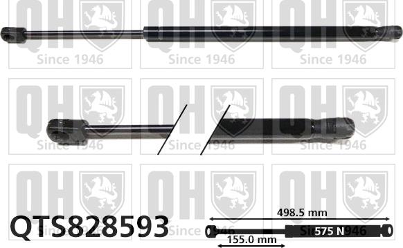 Quinton Hazell QTS828593 - Газовая пружина, упор abcparts.ee