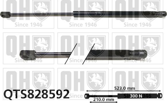 Quinton Hazell QTS828592 - Газовая пружина, упор abcparts.ee
