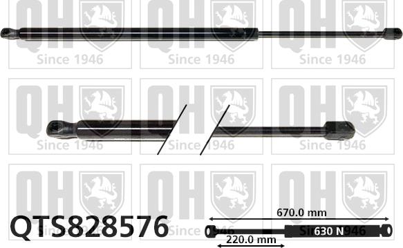 Quinton Hazell QTS828576 - Газовая пружина, упор abcparts.ee