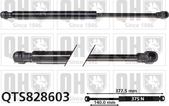 Quinton Hazell QTS828603 - Газовая пружина, упор abcparts.ee