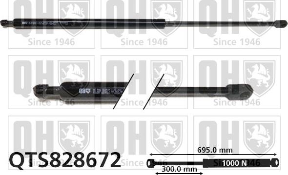 Quinton Hazell QTS828672 - Газовая пружина, упор abcparts.ee