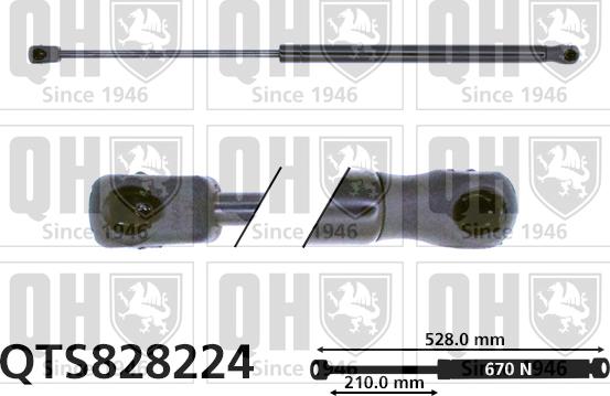 Quinton Hazell QTS828224 - Газовая пружина, упор abcparts.ee