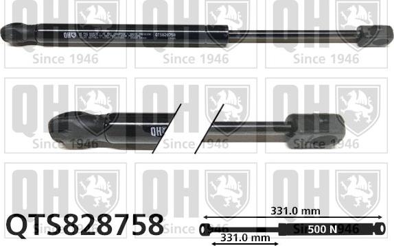 Quinton Hazell QTS828758 - Газовая пружина, упор abcparts.ee