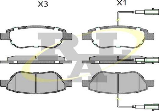 RAL-SA RF763 - Тормозные колодки, дисковые, комплект abcparts.ee