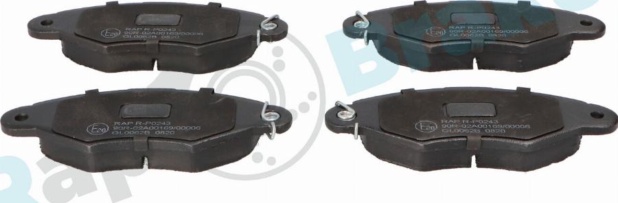 RAP BRAKES R-P0243 - Тормозные колодки, дисковые, комплект abcparts.ee