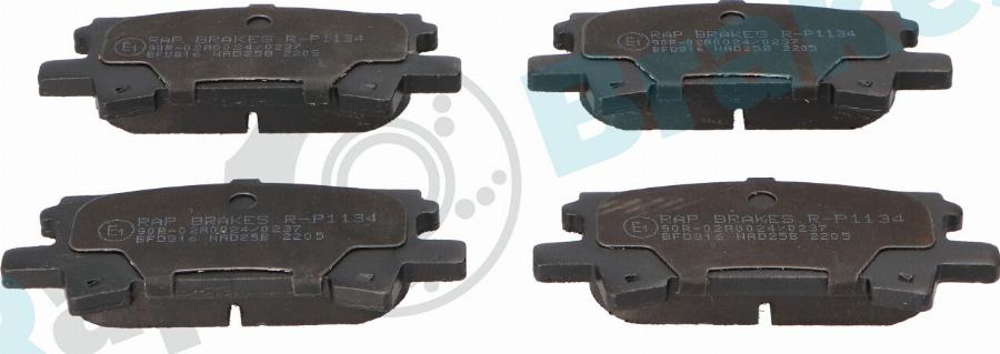 RAP BRAKES R-P1134 - Тормозные колодки, дисковые, комплект abcparts.ee