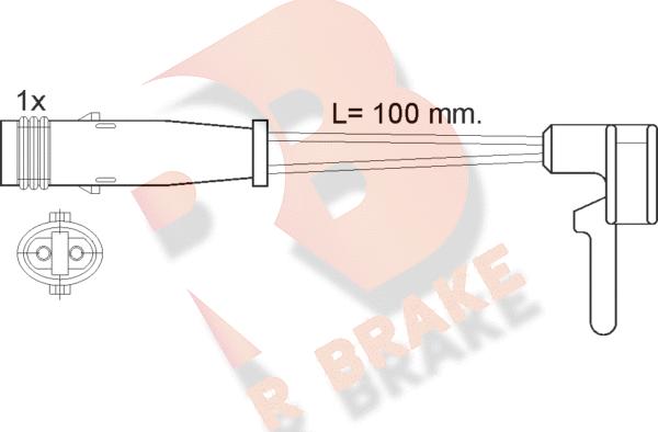 R Brake 610323RB - Сигнализатор, износ тормозных колодок abcparts.ee