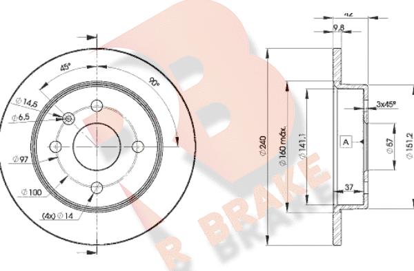 R Brake 78RBD29108 - Тормозной диск abcparts.ee