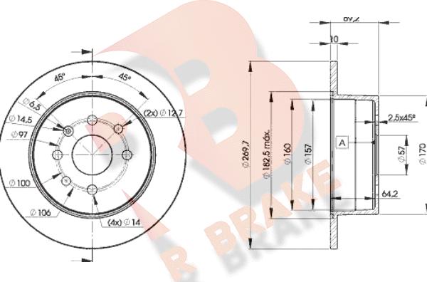 R Brake 78RBD29209 - Тормозной диск abcparts.ee