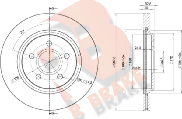 R Brake 78RBD24089 - Тормозной диск abcparts.ee