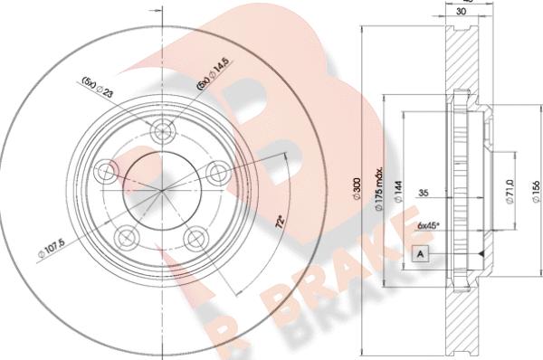 R Brake 78RBD24088 - Тормозной диск abcparts.ee