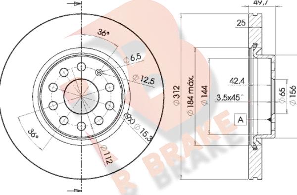 R Brake 78RBD25618 - Тормозной диск abcparts.ee