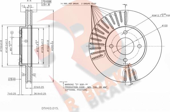 R Brake 78RBD27794 - Тормозной диск abcparts.ee