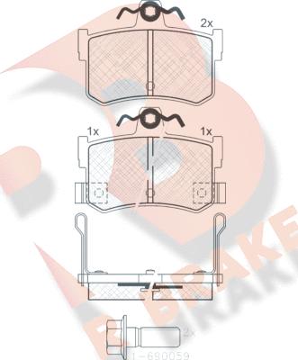 R Brake RB0995-701 - Тормозные колодки, дисковые, комплект abcparts.ee