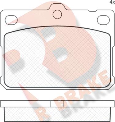 R Brake RB0164 - Тормозные колодки, дисковые, комплект abcparts.ee