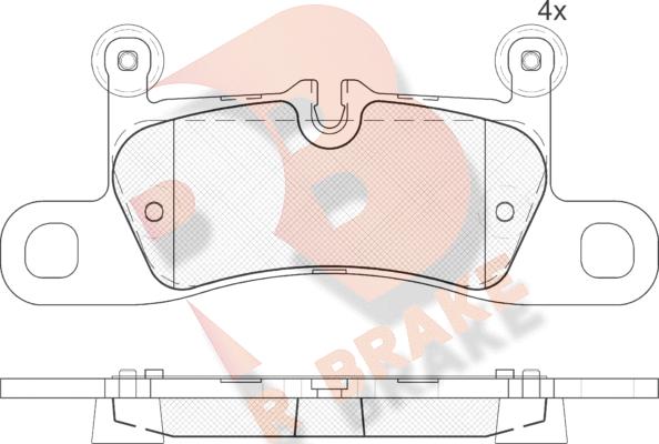 R Brake RB1987 - Тормозные колодки, дисковые, комплект abcparts.ee