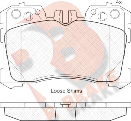 R Brake RB1935 - Тормозные колодки, дисковые, комплект abcparts.ee