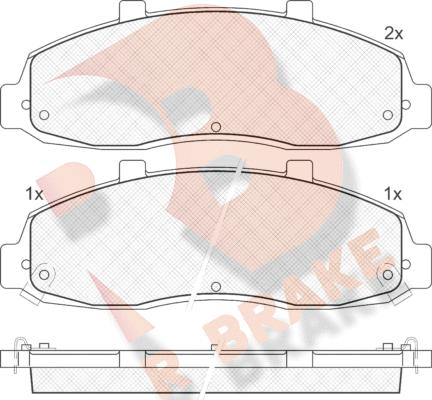 R Brake RB1402 - Тормозные колодки, дисковые, комплект abcparts.ee