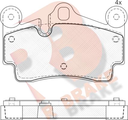 R Brake RB1611 - Тормозные колодки, дисковые, комплект abcparts.ee