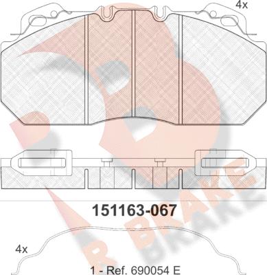 R Brake RB1163 - Тормозные колодки, дисковые, комплект abcparts.ee