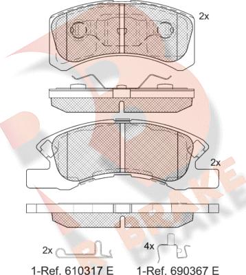R Brake RB1701-208 - Тормозные колодки, дисковые, комплект abcparts.ee