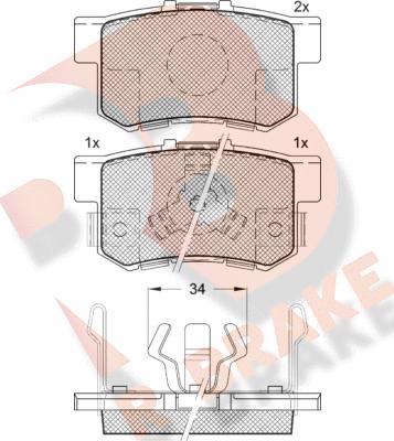 R Brake RB1718 - Тормозные колодки, дисковые, комплект abcparts.ee