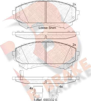 R Brake RB2140 - Тормозные колодки, дисковые, комплект abcparts.ee