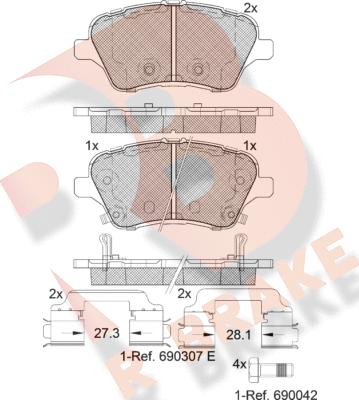R Brake RB2108-203 - Тормозные колодки, дисковые, комплект abcparts.ee