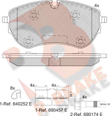 R Brake RB2319 - Тормозные колодки, дисковые, комплект abcparts.ee