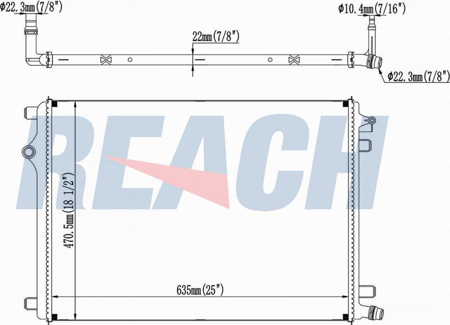 REACH 1.40.24063.022 - Радиатор, охлаждение двигателя abcparts.ee