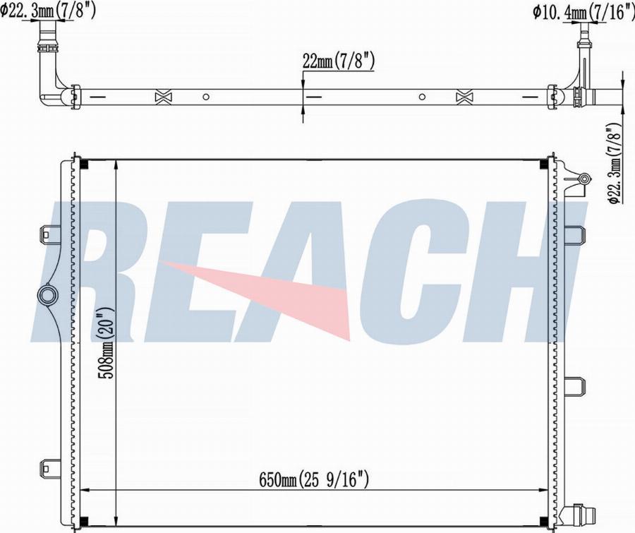 REACH 1.40.24062.022 - Радиатор, охлаждение двигателя abcparts.ee