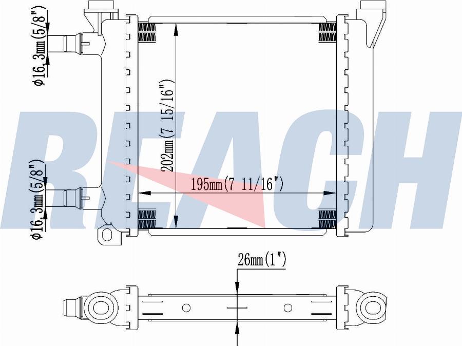 REACH 1.40.23080.026 - Радиатор, охлаждение двигателя abcparts.ee