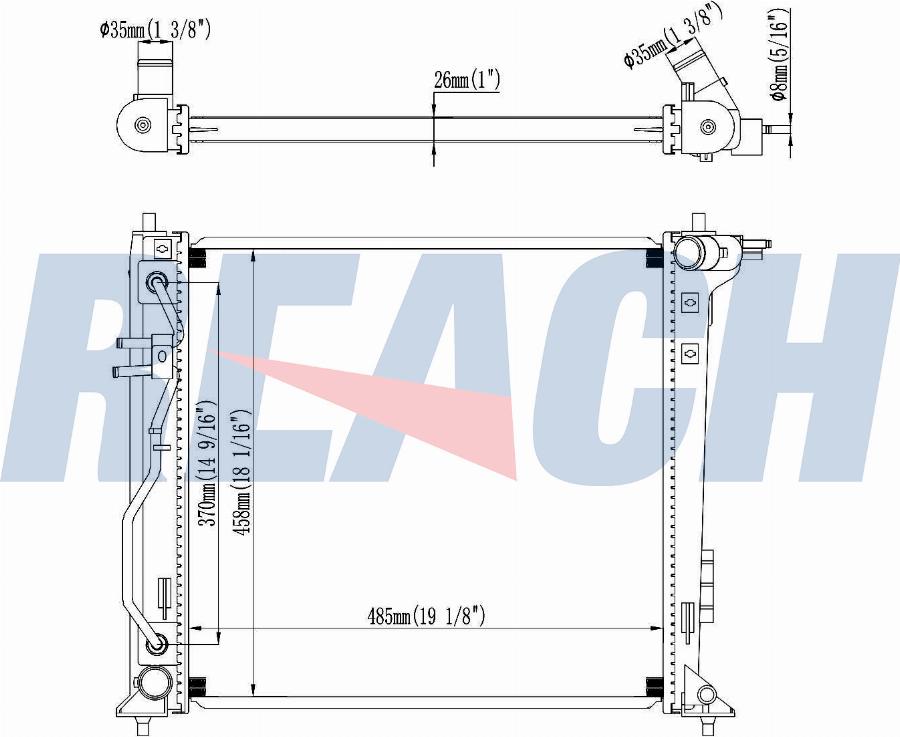 REACH 1.40.22858.026 - Радиатор, охлаждение двигателя abcparts.ee